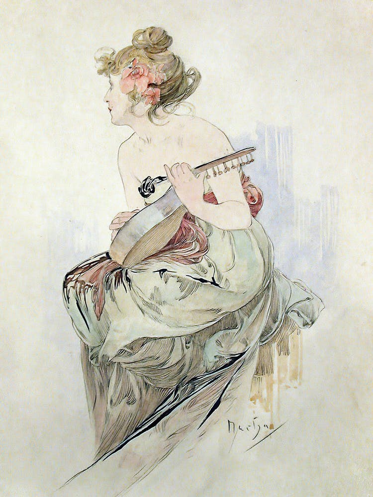 From The Frontispiece Of Le Pater, Alphonse Mucha