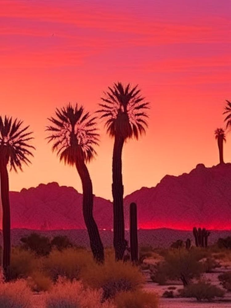 Joshua Tree Retro Sunset 2