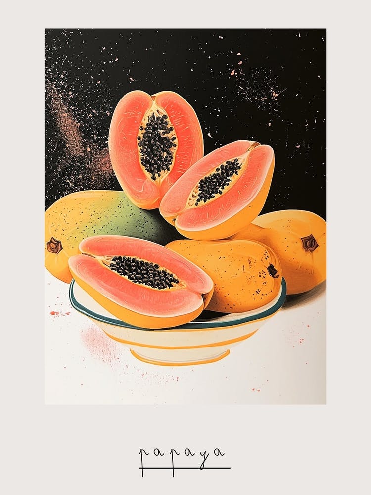 Art Deco Papaya 2 Poster