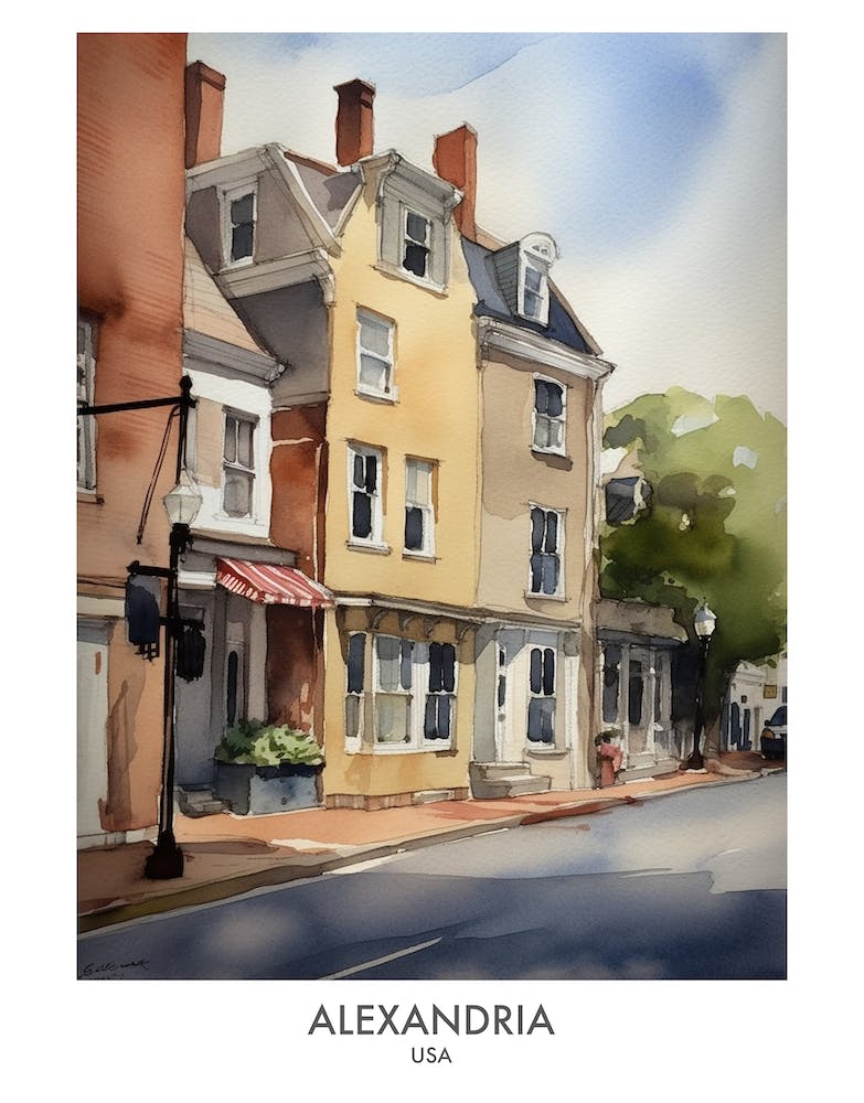 Alexandria 3 Watercolour Travel Poster