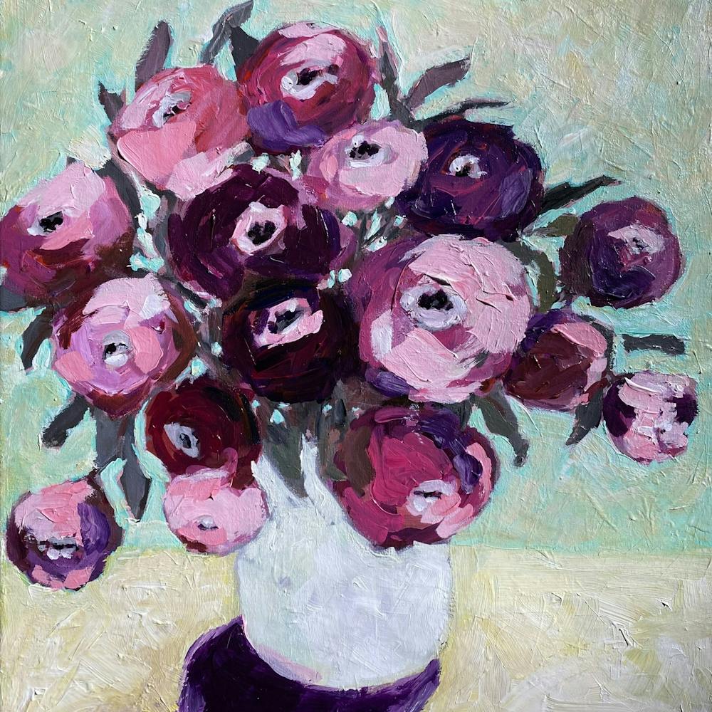 Pink Flowers In Vase