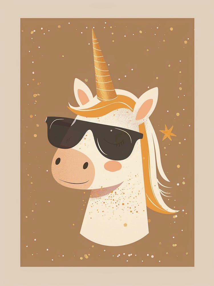 Unicorn With Sunglasses Muted Pastel 1