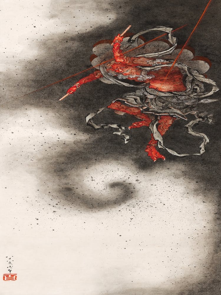 Thunder God (1760 1849) Japanese Illustration By Katsushika Hokusai