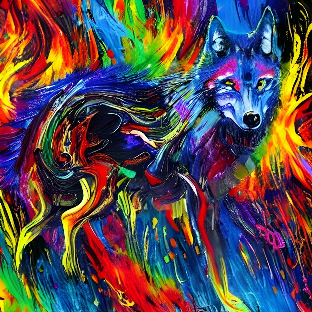  Wolf Abstract Expressionism