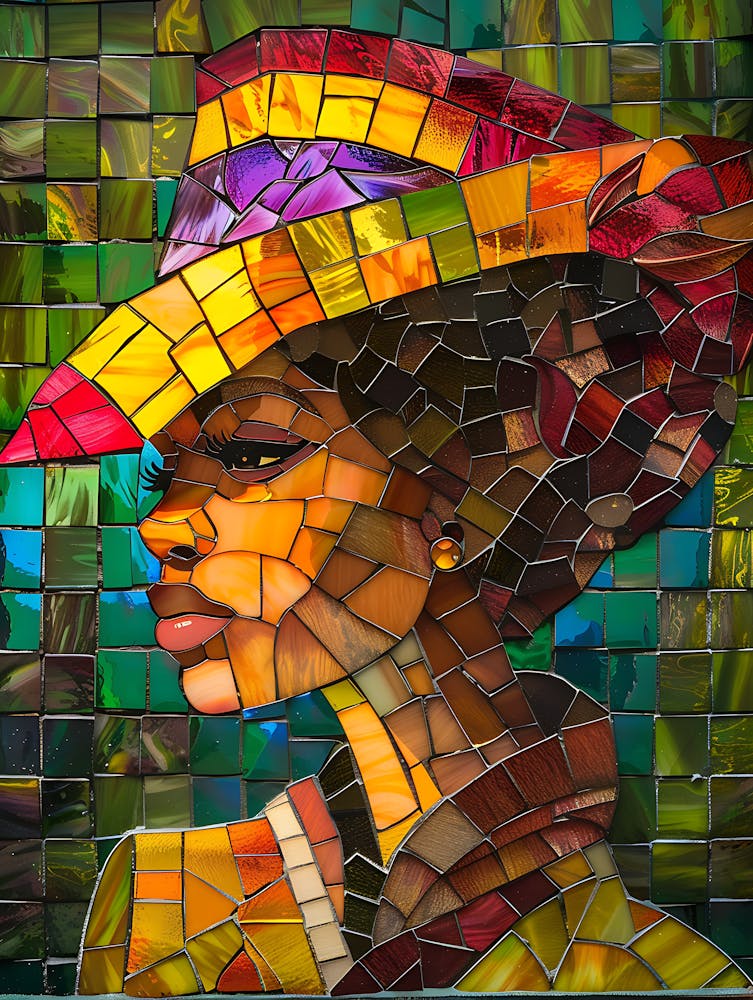 Mosaic Woman In Hat
