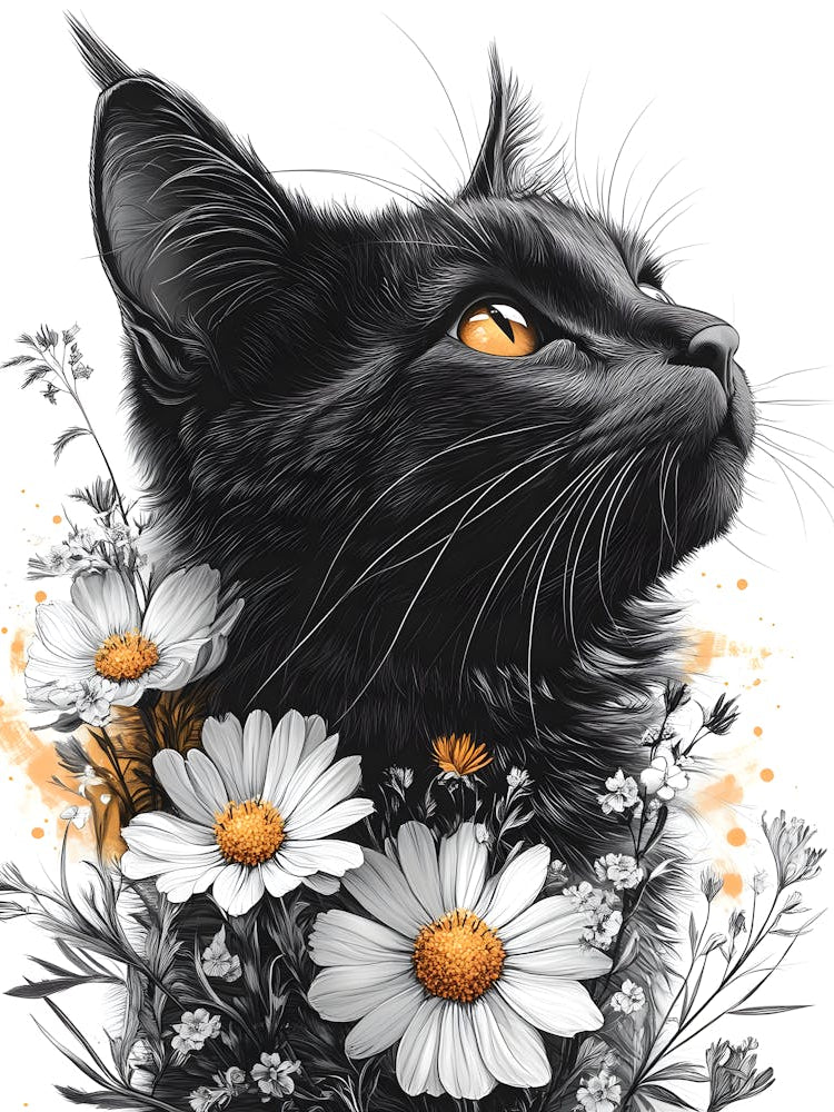 Stunning Cat And Flowers 6