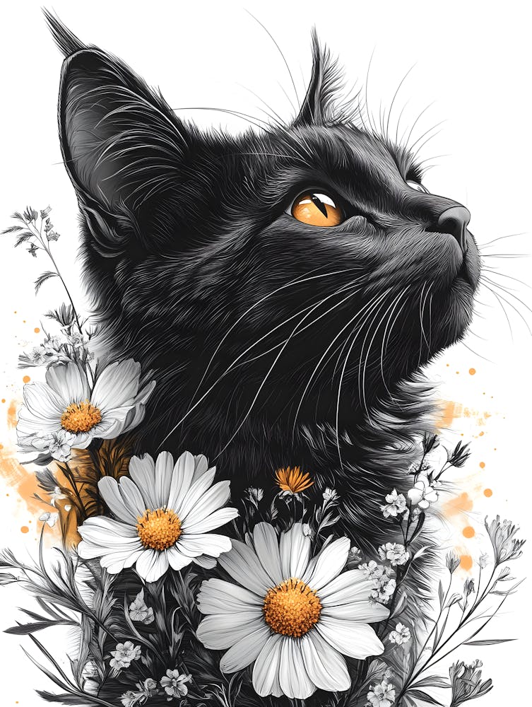 Stunning Cat And Flowers 6