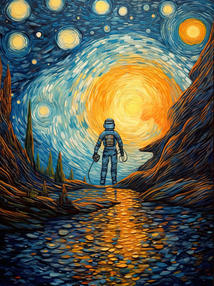Astronaut In A Starry Night 1