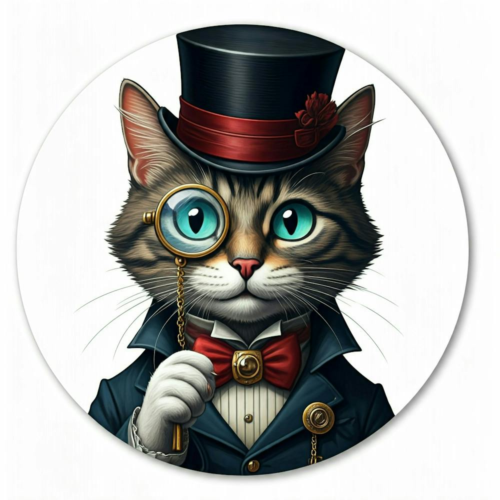 Cat With Magnifying Glass
