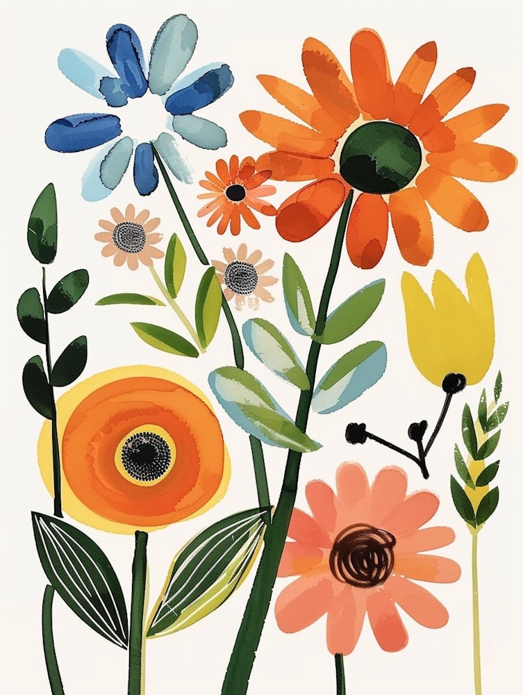 Painted Florals Gerbera Daisy 3