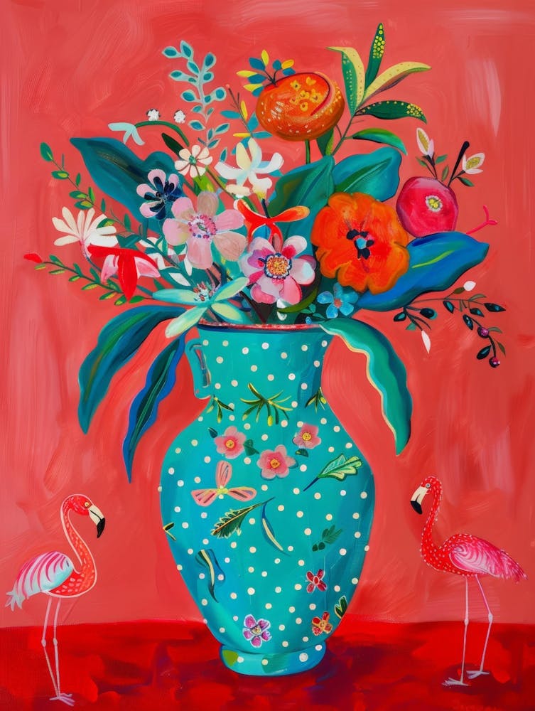 Flamants Roses dans un Vase 2