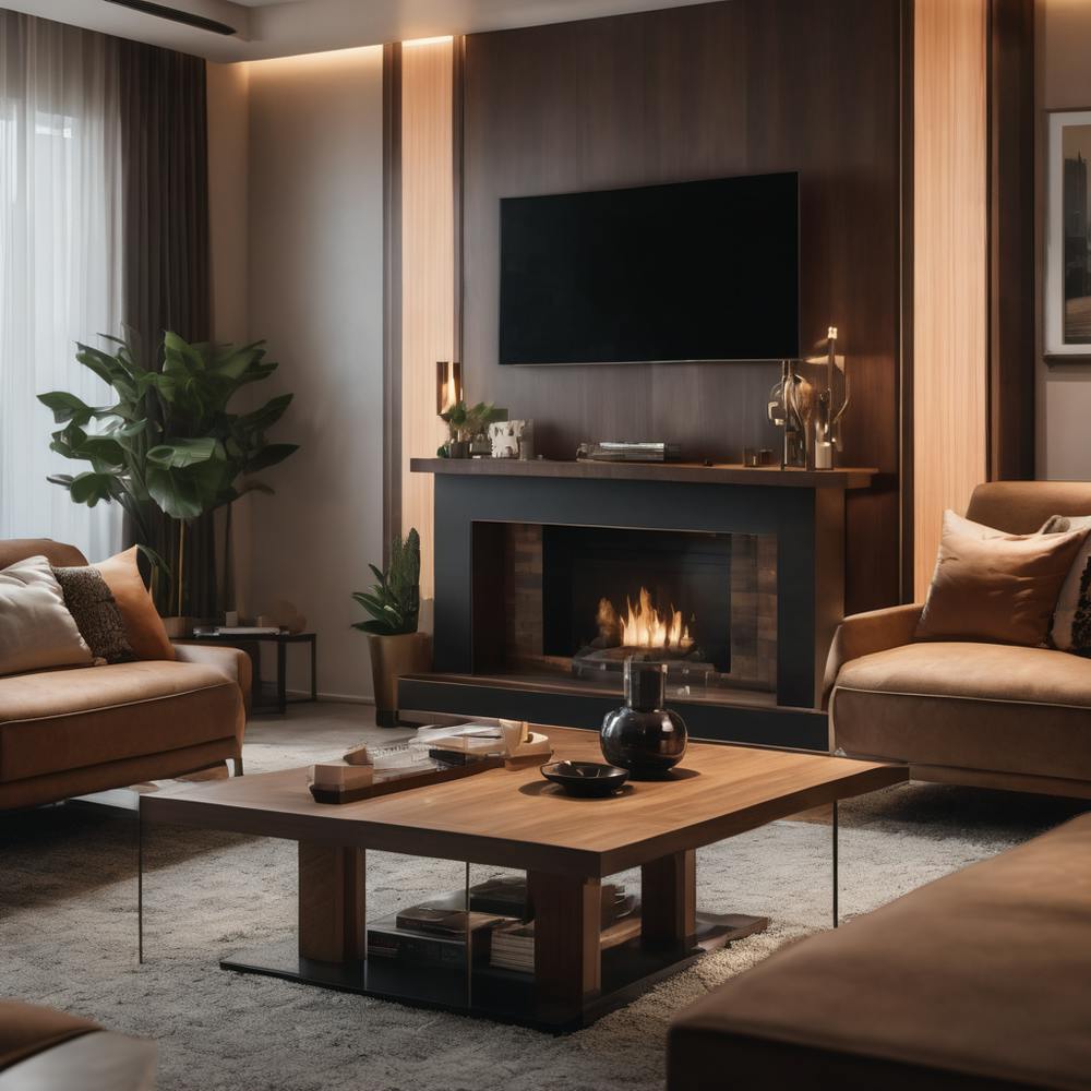 Modern Living Room design (brown color)
