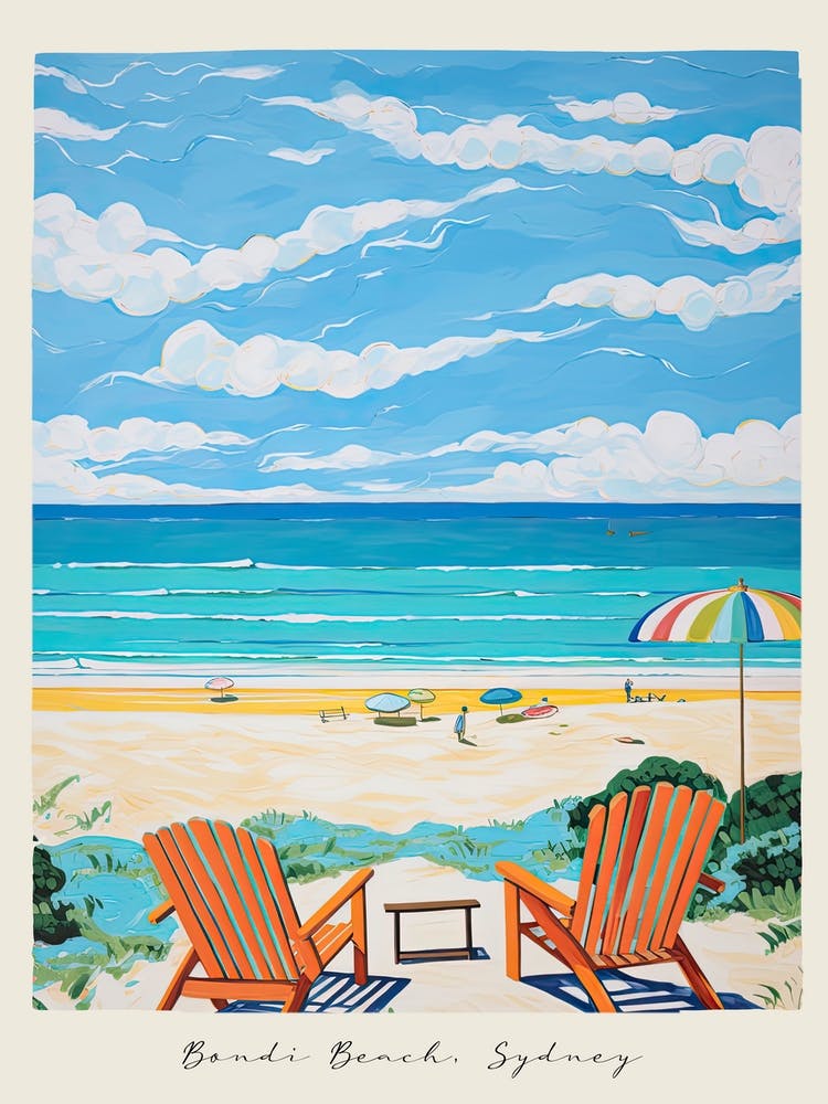 Poster Of Cable Beach, Sydney, Australia, Matisse And Rousseau Style 4