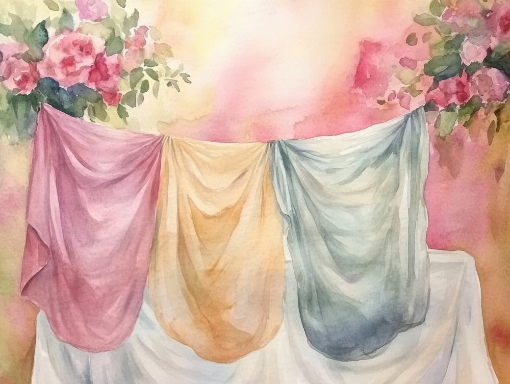 Watercolor Of Tablecloths