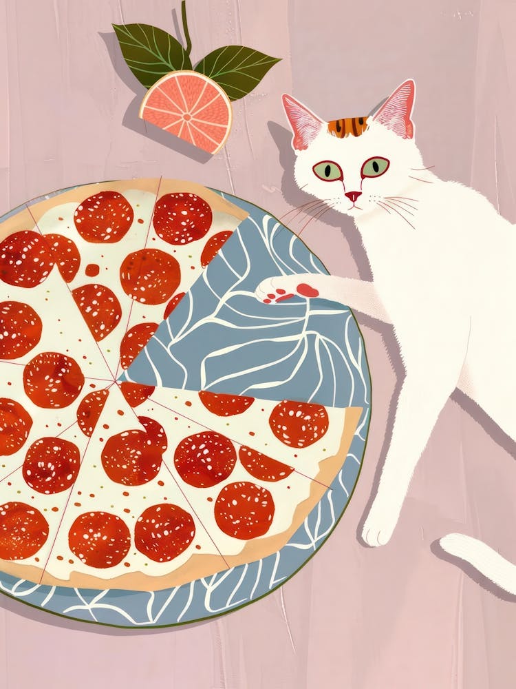 Cat And Pizza 4