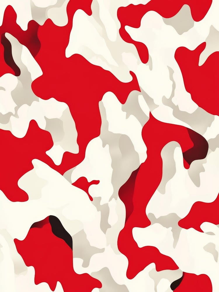 Red And White Camouflage