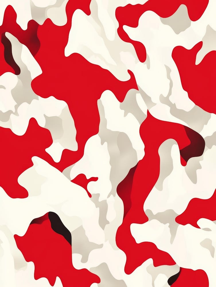 Red And White Camouflage