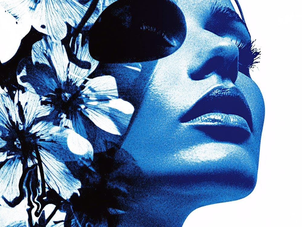 Woman With Flowers On Her Face 2