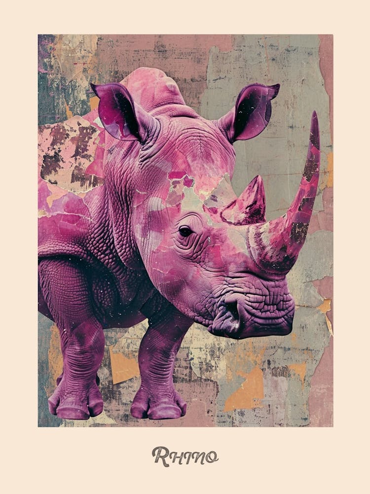 Pink Rhino Poster