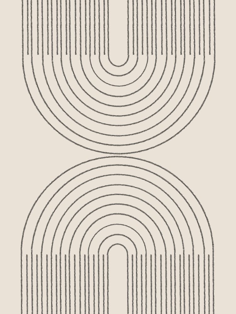 Minimalist Line Art, Beige Graphic, Contemporary Trending Object Art