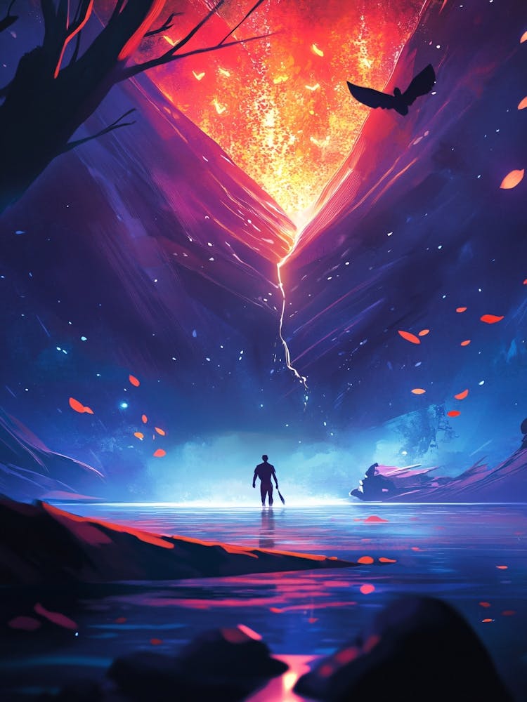 Homme Devant Un Feu