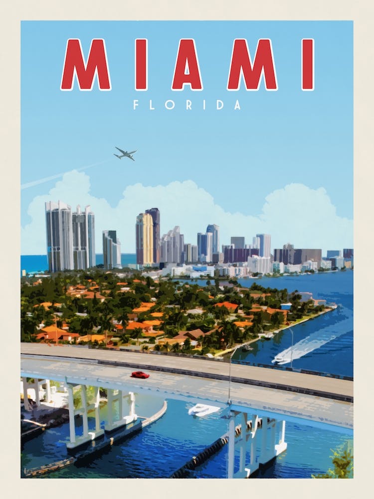 Miami Florida Travel Poster