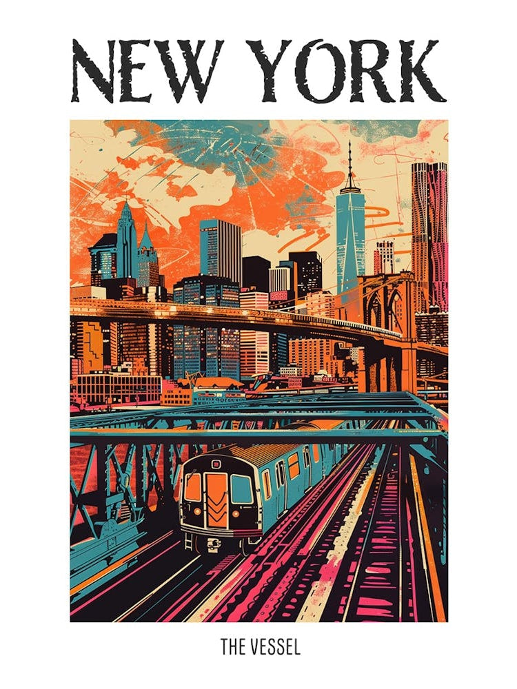 The Vessel New York Colourful Silkscreen Illustration 2 Poster