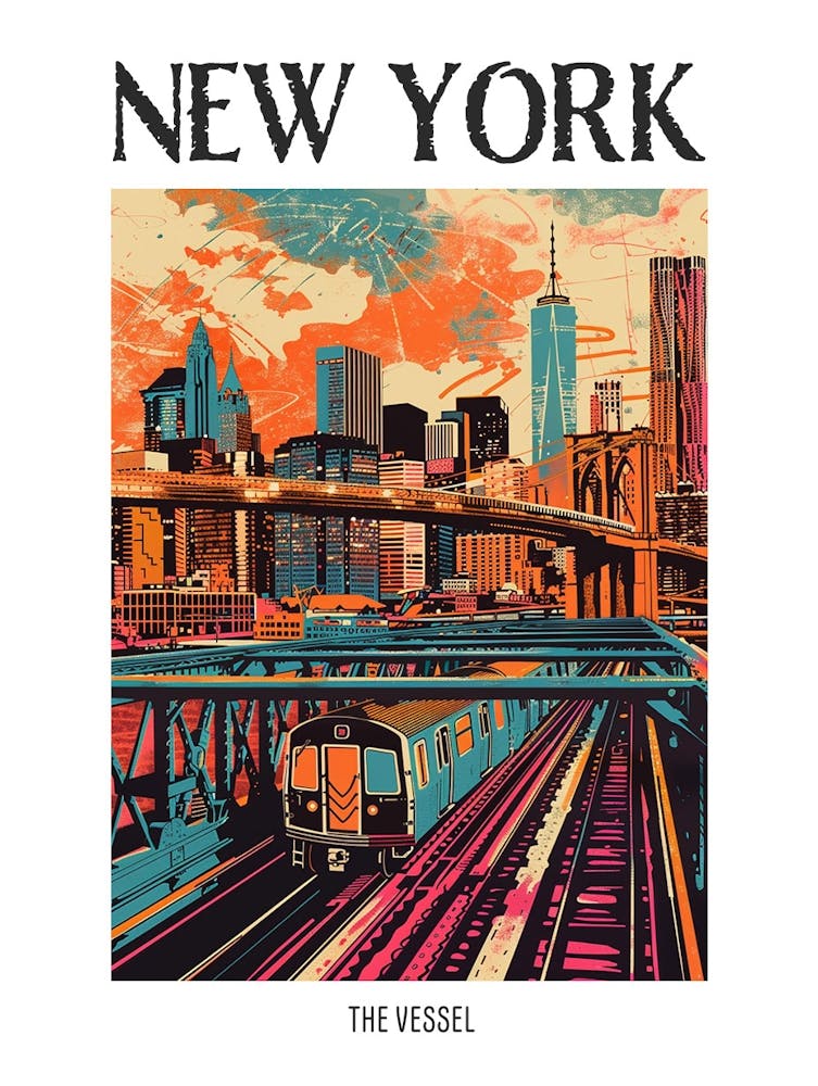 The Vessel New York Colourful Silkscreen Illustration 2 Poster