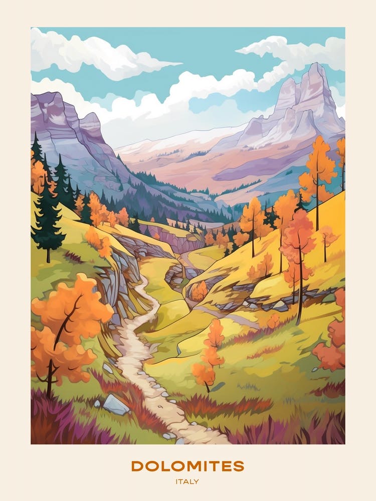 Dolomites Alta Via Italy 2 Hike Poster