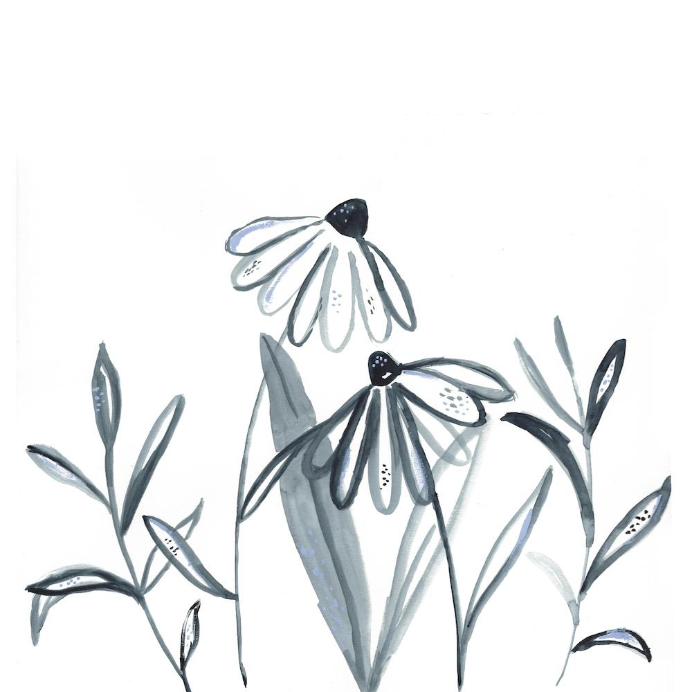 Wildflower Line Work Illustration