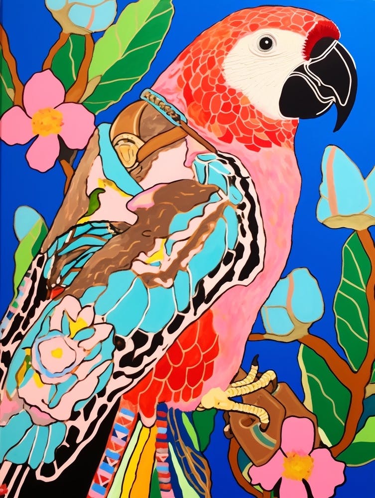 Maximalist Animal Painting Parrot 2