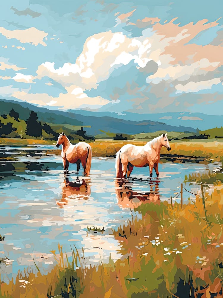 Horses Painting In Lake District, England 4