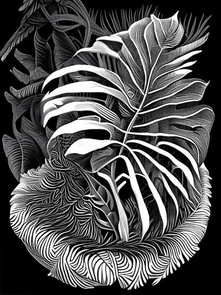 Bird S Nest 1 Fern Linocut