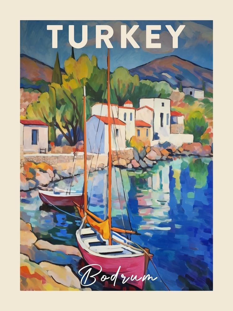 Bodrum Turkey 1 Fauvist Painting  Travel Poster