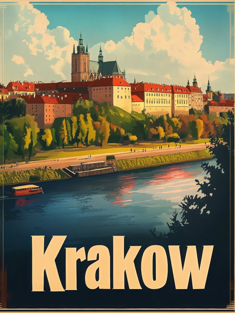 Aihrgdesign A Vintage Travel Poster Of Krakow 5
