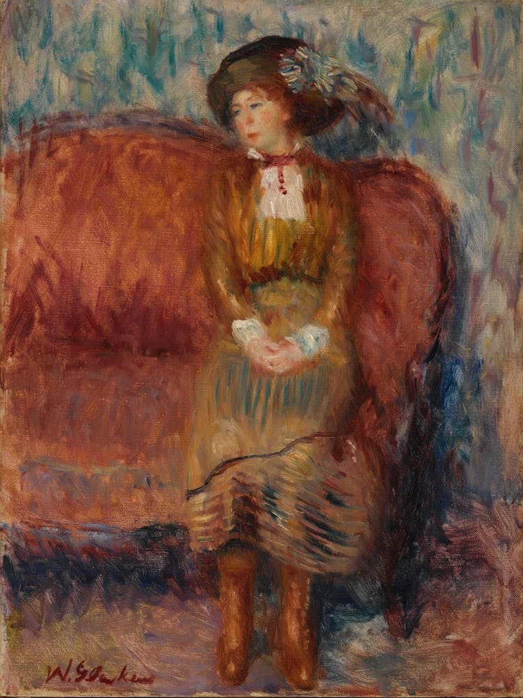Woman Sitting On A Couch