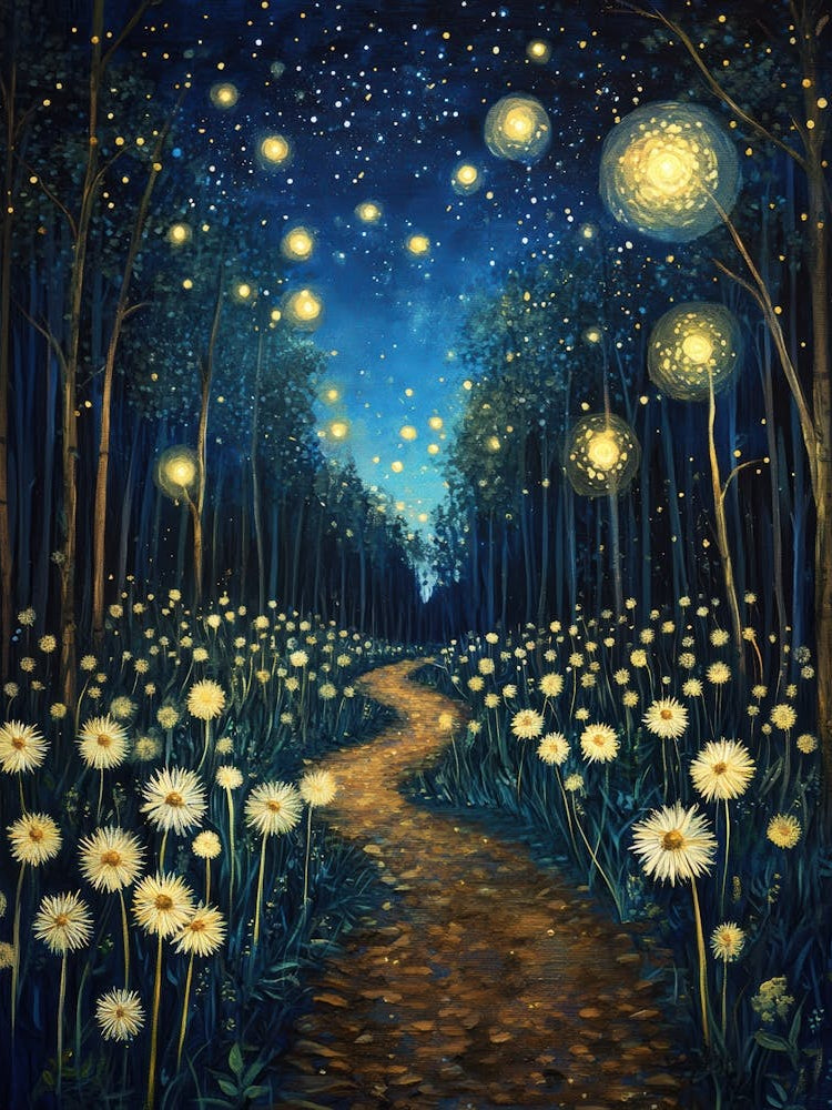 Dandelions At Night 13