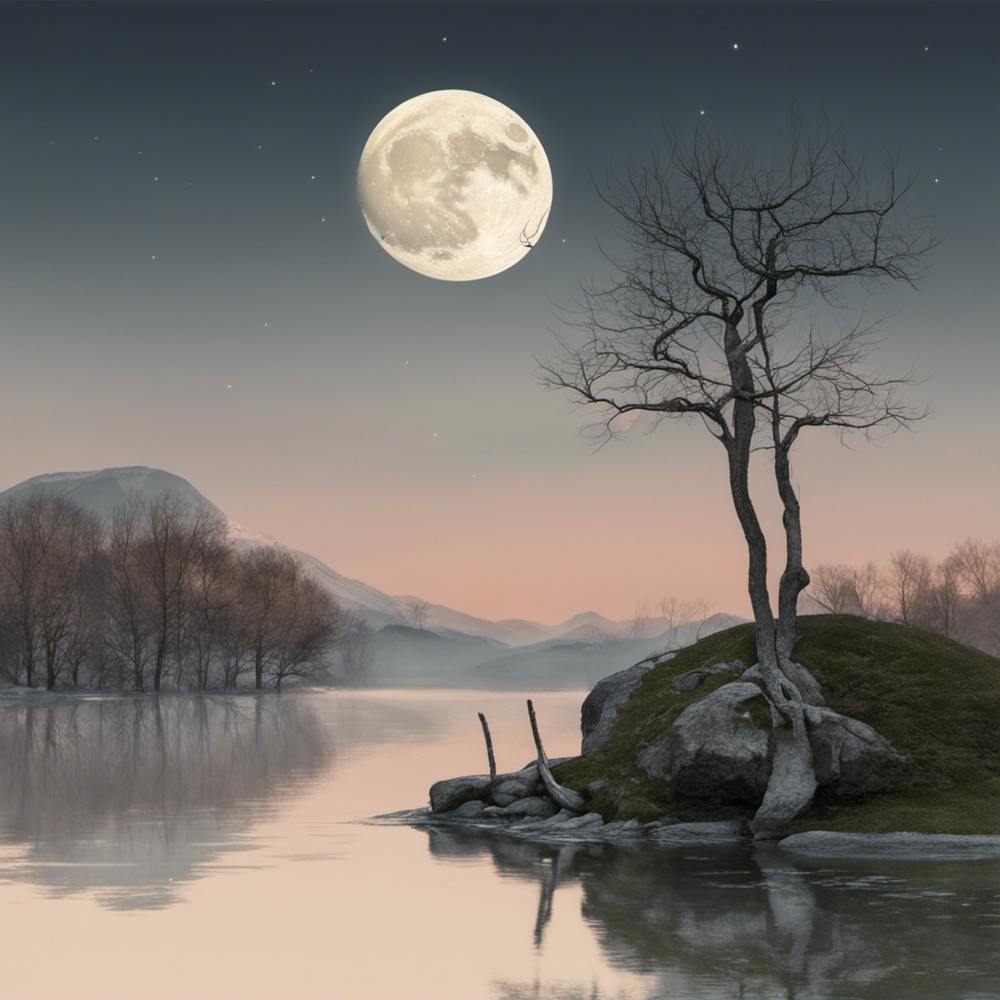 Full Moon Over Lake