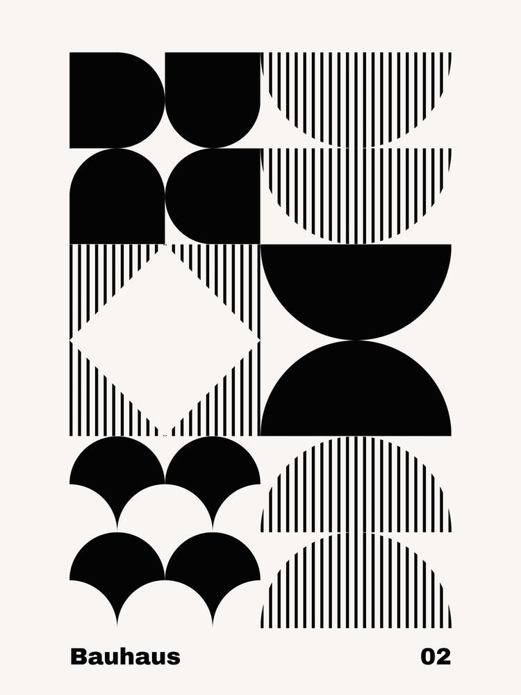 Geometric Bauhaus Poster B&W 2