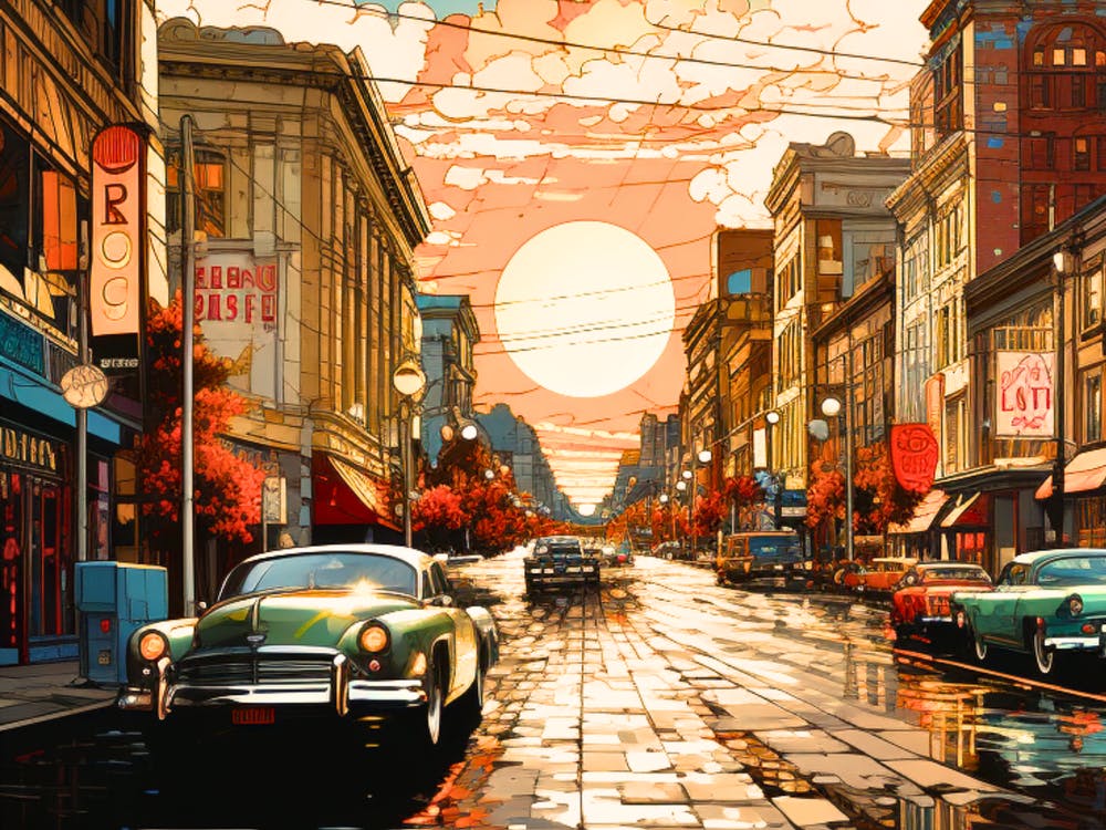 Sunset On The Street