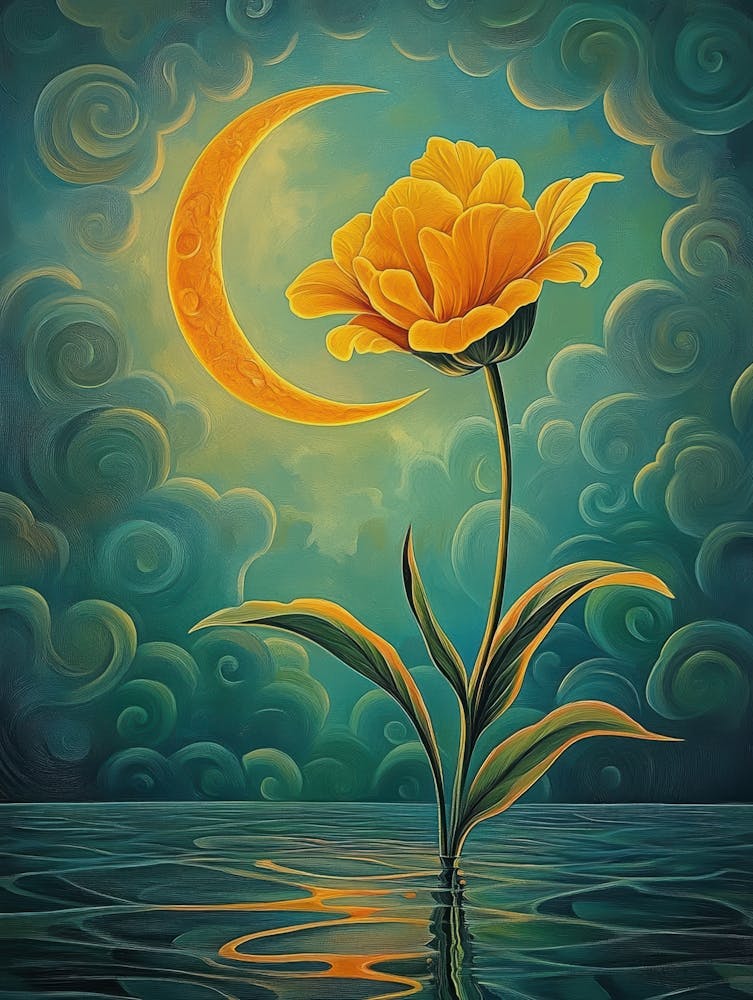 Moon And Flower