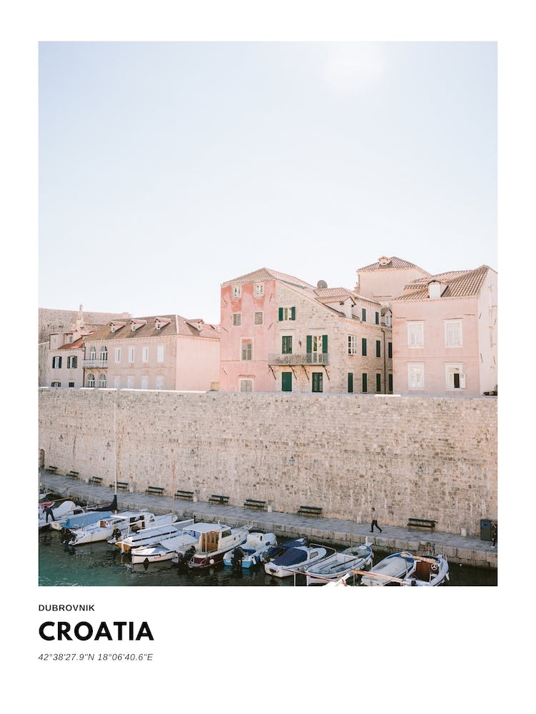 Coordinates Poster Dubrovnik Croatia
