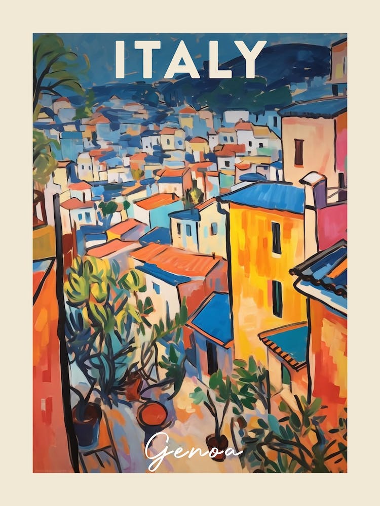Genoa Italy 1 Fauvist Painting  Travel Poster
