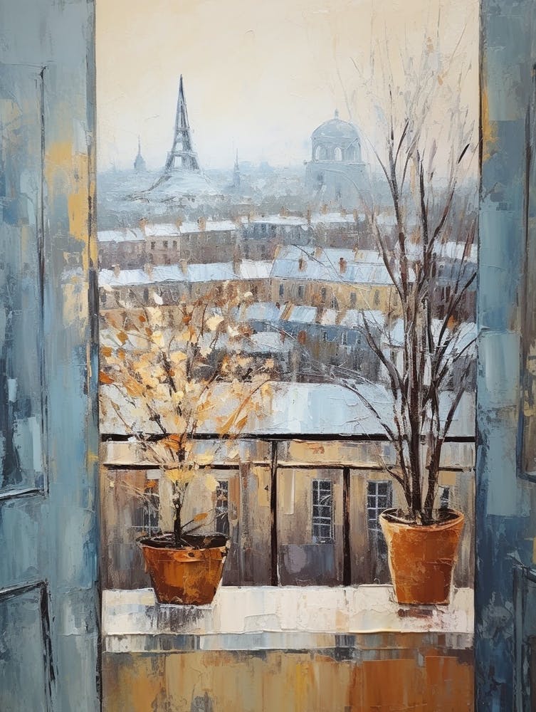 Winter Cityscape Paris France 9