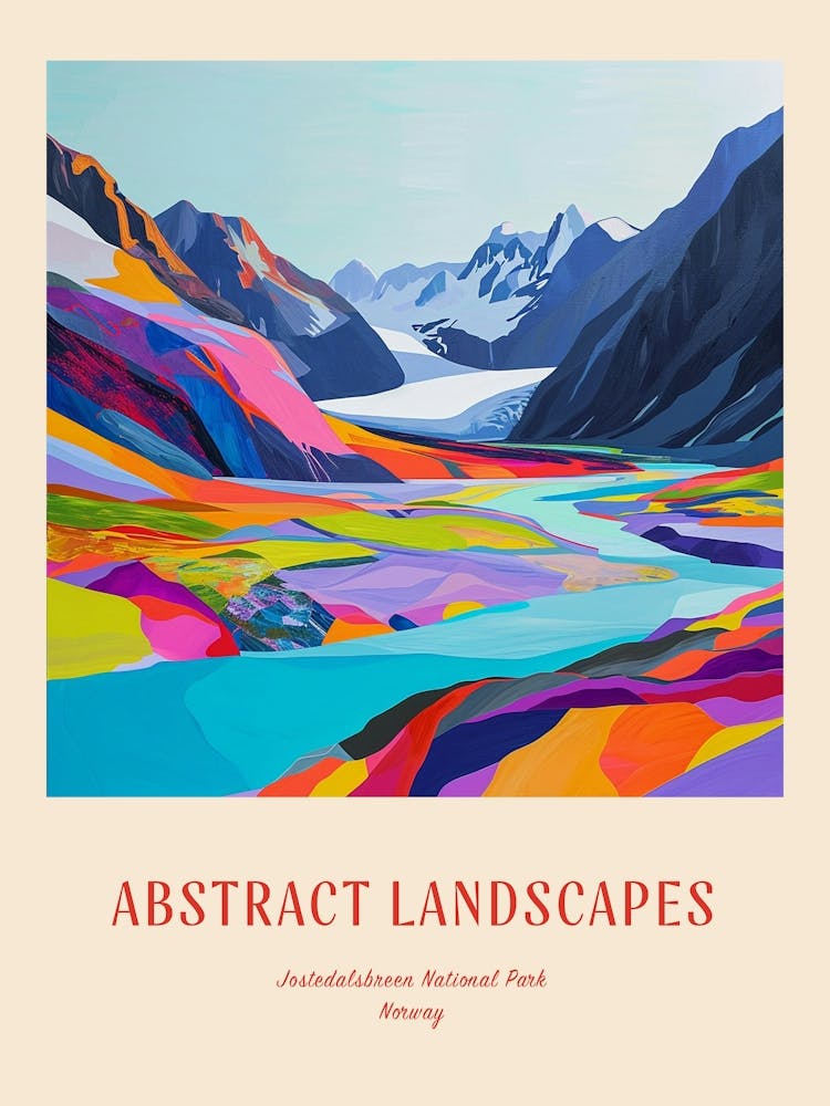Colourful Abstract Jostedalsbreen National Park Norway 2 Poster