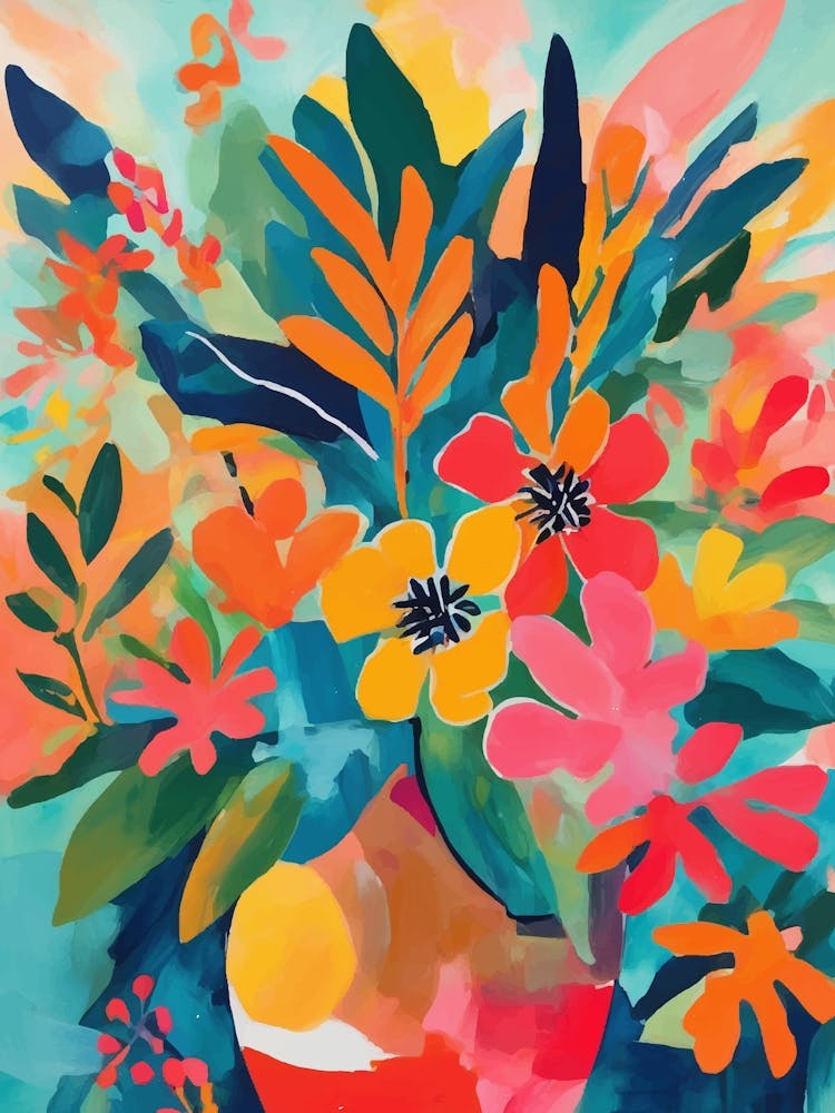 Vibrant Beautiful flowers in a vase