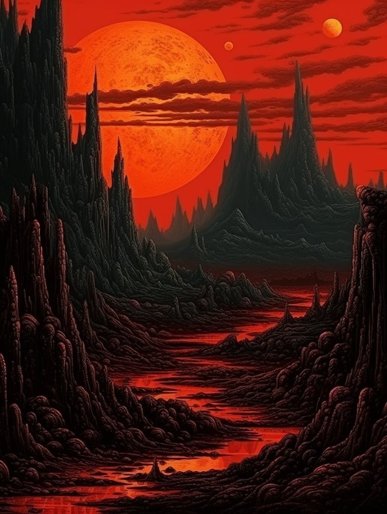 Volcanic Landscape Pixel Art 2
