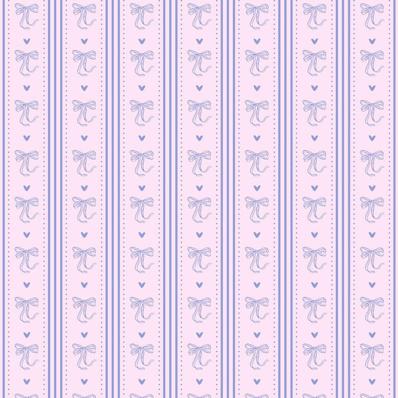 Striped Bow Wall Art | Girly Gallery Wall Art, Baby Blue 1