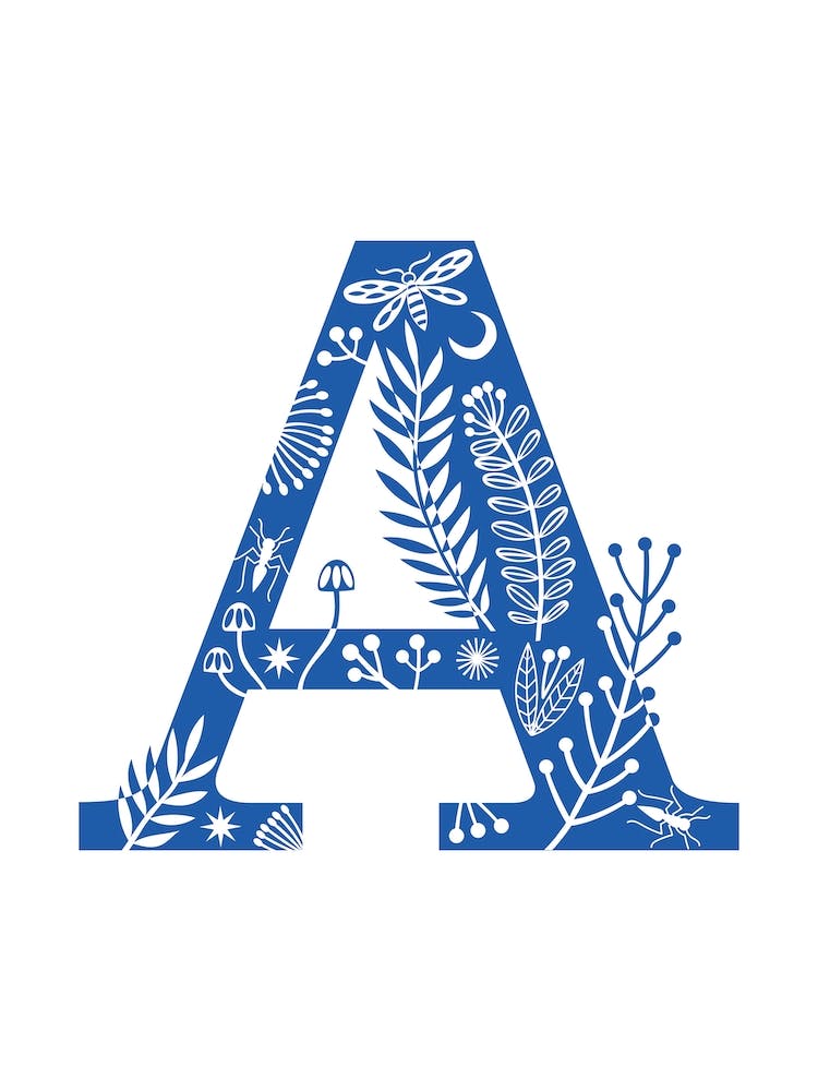 Letter A Blue