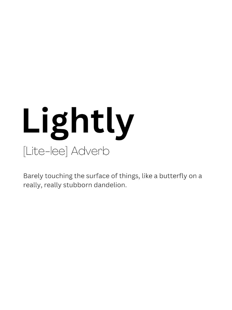 Lightly Definition Meaning